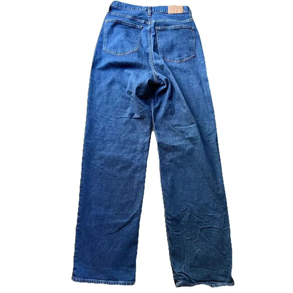 Madewell The Perfect Vintage Wide Leg Blue Denim Jeans Pants Women's 28T (28x34) - Picture 5 of 12